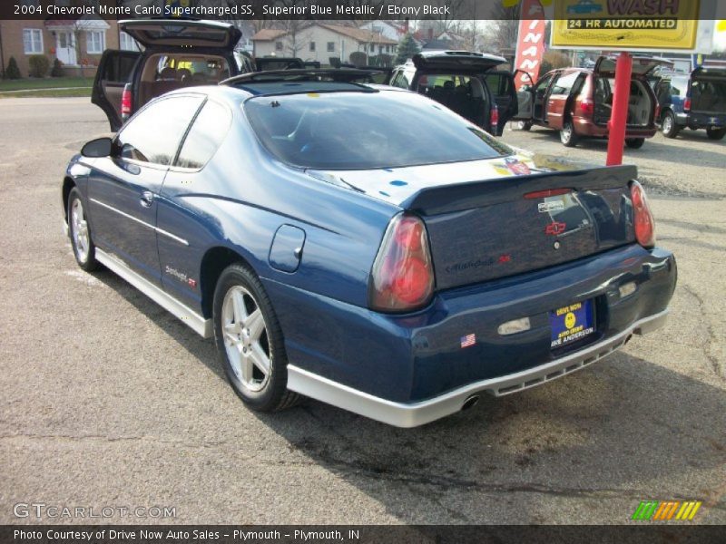 Superior Blue Metallic / Ebony Black 2004 Chevrolet Monte Carlo Supercharged SS
