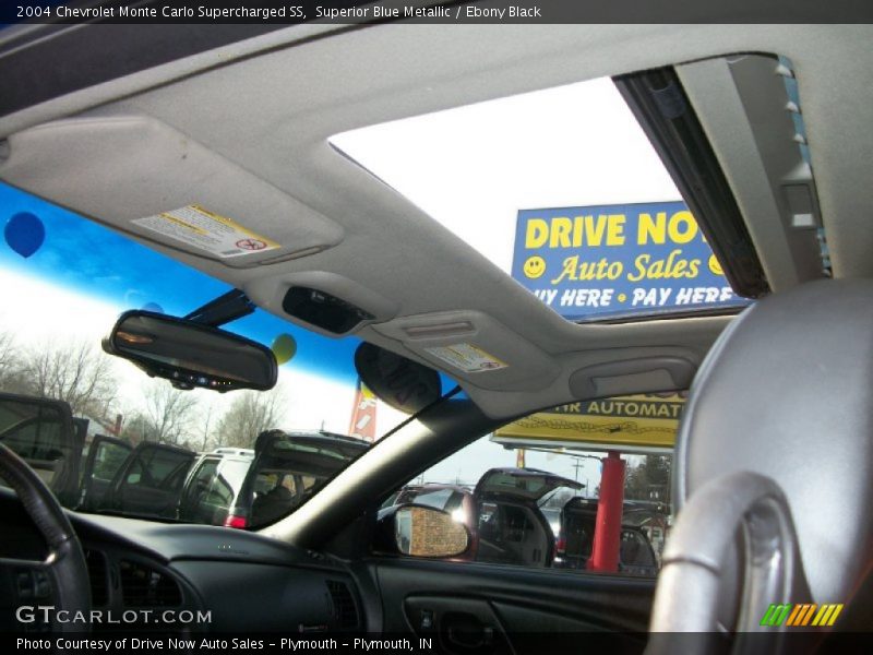 Superior Blue Metallic / Ebony Black 2004 Chevrolet Monte Carlo Supercharged SS