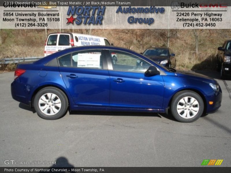 Blue Topaz Metallic / Jet Black/Medium Titanium 2013 Chevrolet Cruze LS