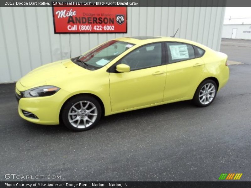 Citrus Peel Pearl Coat / Black/Light Diesel Gray 2013 Dodge Dart Rallye