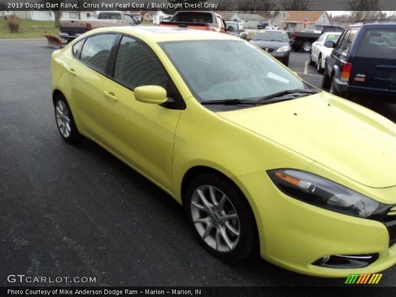 Citrus Peel Pearl Coat / Black/Light Diesel Gray 2013 Dodge Dart Rallye