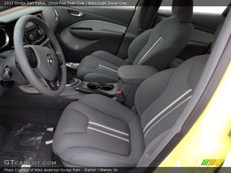 Citrus Peel Pearl Coat / Black/Light Diesel Gray 2013 Dodge Dart Rallye