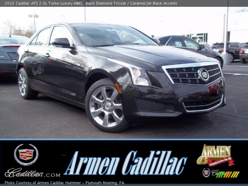 Black Diamond Tricoat / Caramel/Jet Black Accents 2013 Cadillac ATS 2.0L Turbo Luxury AWD
