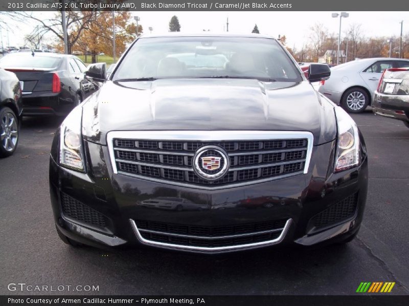 Black Diamond Tricoat / Caramel/Jet Black Accents 2013 Cadillac ATS 2.0L Turbo Luxury AWD