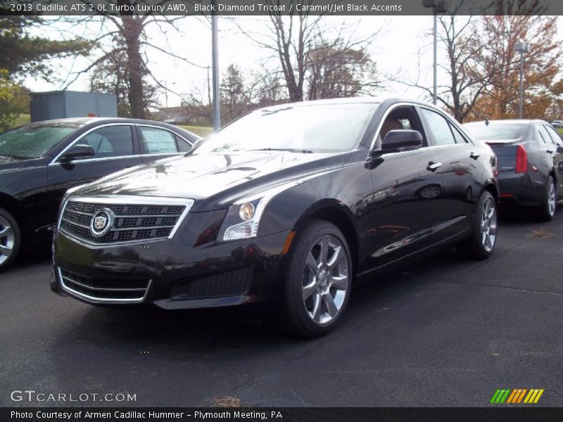 Black Diamond Tricoat / Caramel/Jet Black Accents 2013 Cadillac ATS 2.0L Turbo Luxury AWD