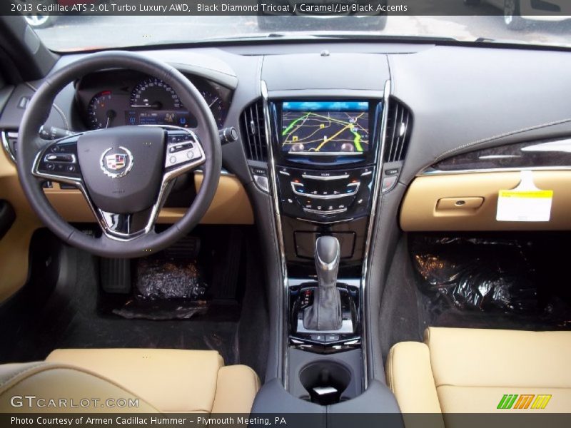 Black Diamond Tricoat / Caramel/Jet Black Accents 2013 Cadillac ATS 2.0L Turbo Luxury AWD