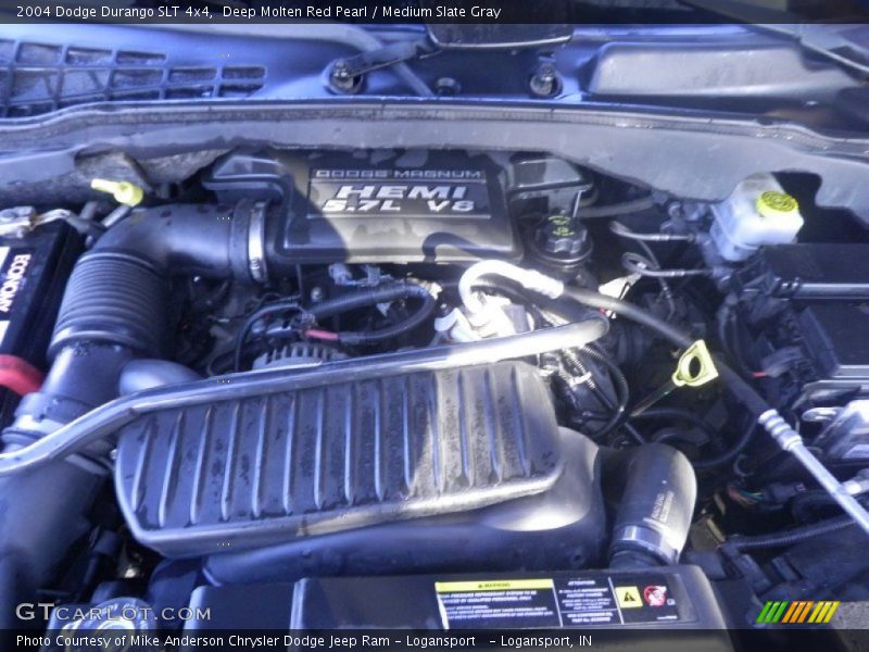 Deep Molten Red Pearl / Medium Slate Gray 2004 Dodge Durango SLT 4x4