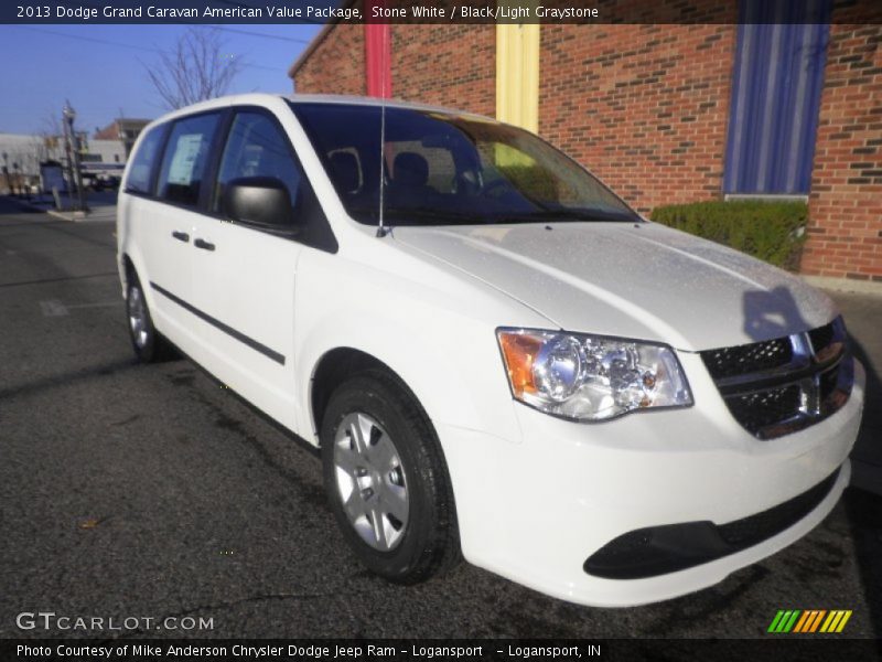 Stone White / Black/Light Graystone 2013 Dodge Grand Caravan American Value Package