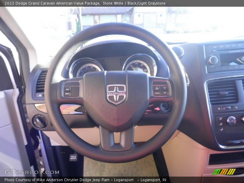 Stone White / Black/Light Graystone 2013 Dodge Grand Caravan American Value Package