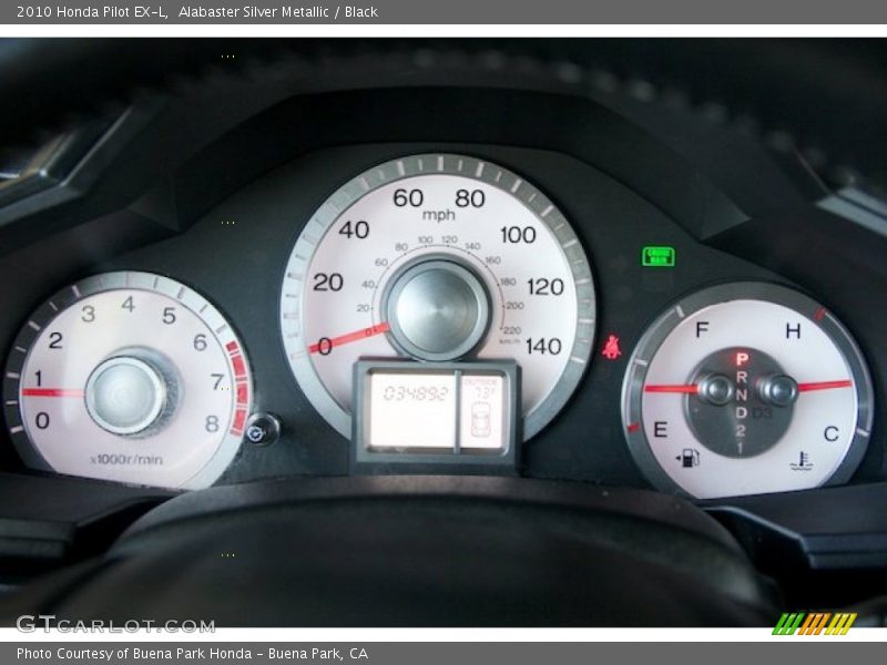 Alabaster Silver Metallic / Black 2010 Honda Pilot EX-L