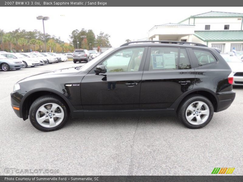 Black Sapphire Metallic / Sand Beige 2007 BMW X3 3.0si