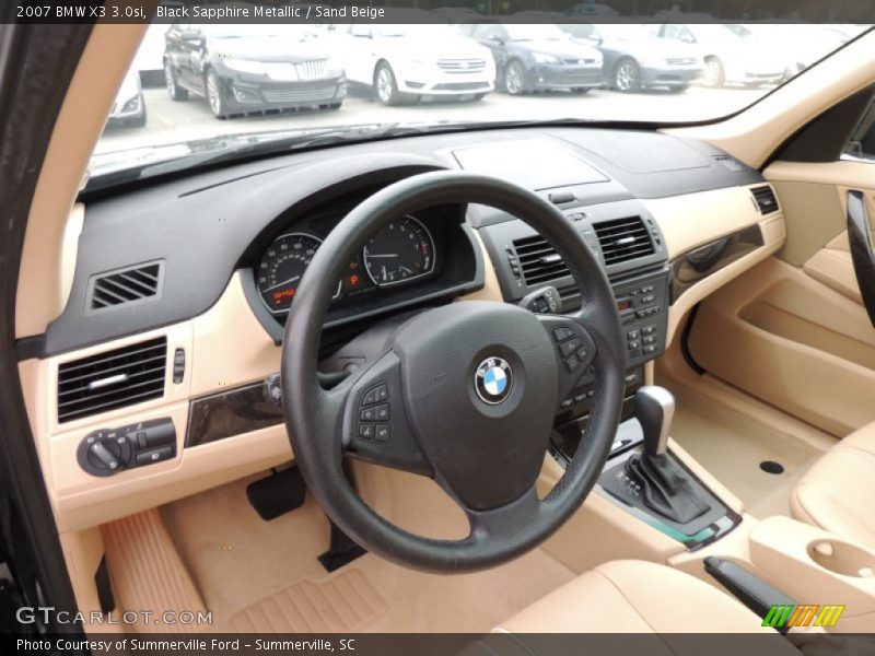 Black Sapphire Metallic / Sand Beige 2007 BMW X3 3.0si