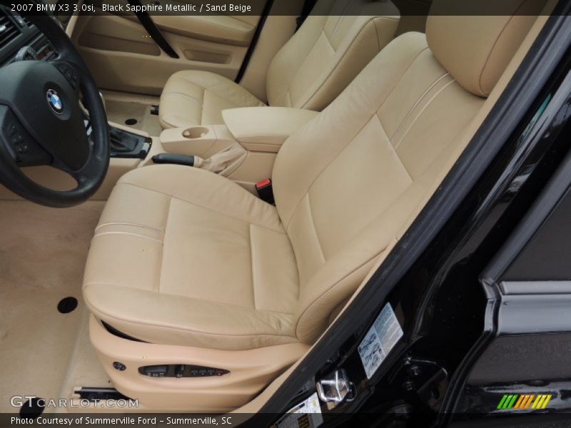 Black Sapphire Metallic / Sand Beige 2007 BMW X3 3.0si