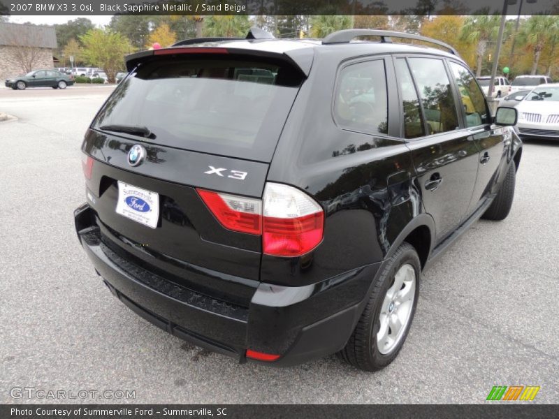 Black Sapphire Metallic / Sand Beige 2007 BMW X3 3.0si