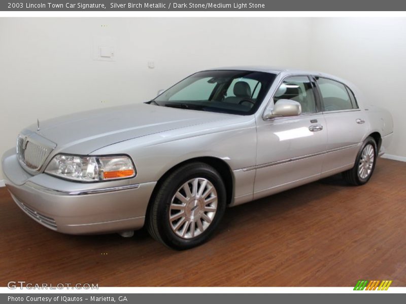 Silver Birch Metallic / Dark Stone/Medium Light Stone 2003 Lincoln Town Car Signature