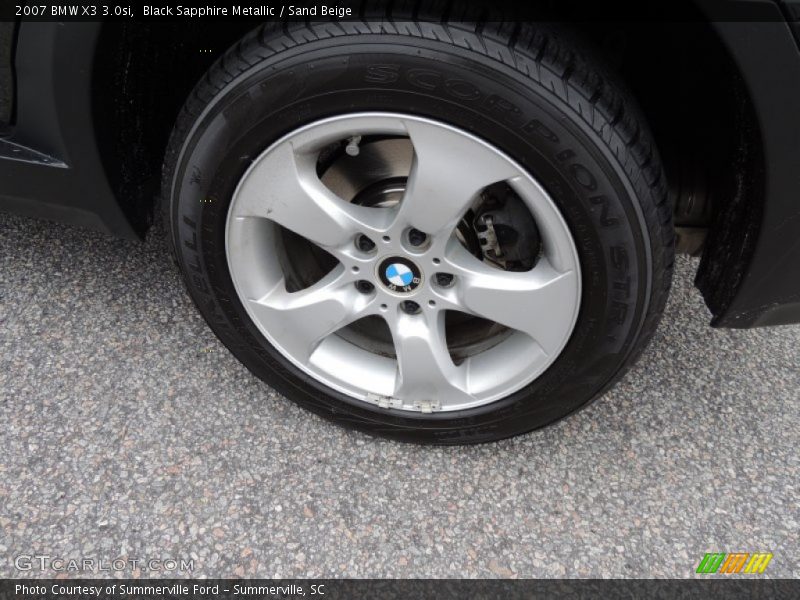 Black Sapphire Metallic / Sand Beige 2007 BMW X3 3.0si