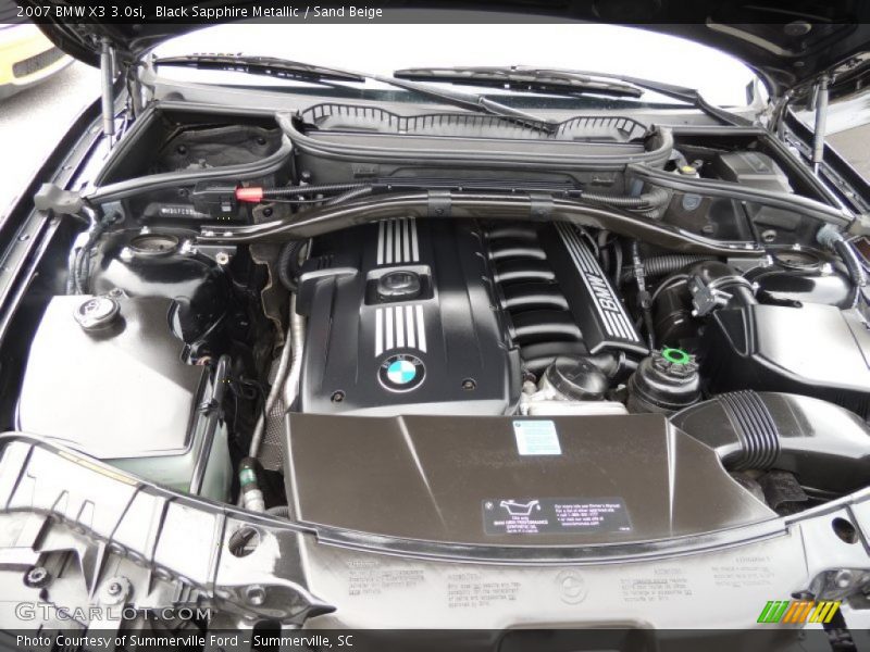 Black Sapphire Metallic / Sand Beige 2007 BMW X3 3.0si