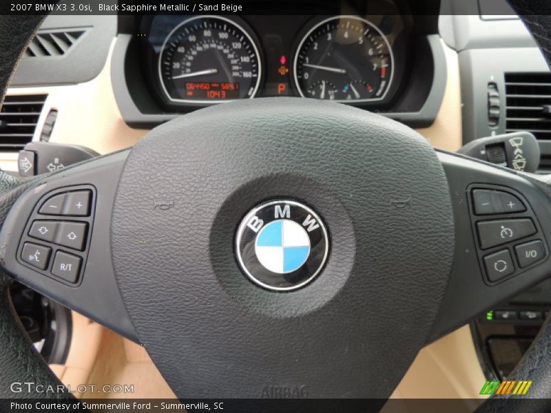 Black Sapphire Metallic / Sand Beige 2007 BMW X3 3.0si