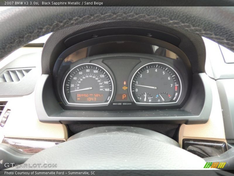 Black Sapphire Metallic / Sand Beige 2007 BMW X3 3.0si