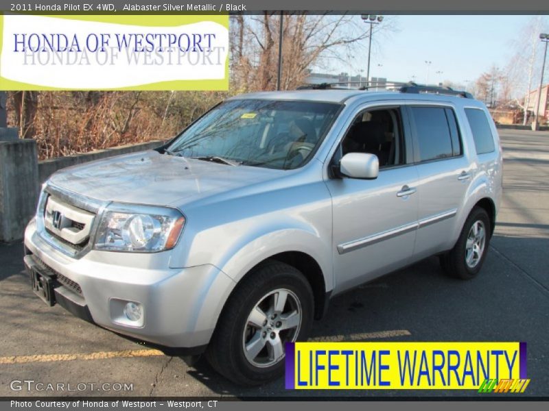 Alabaster Silver Metallic / Black 2011 Honda Pilot EX 4WD