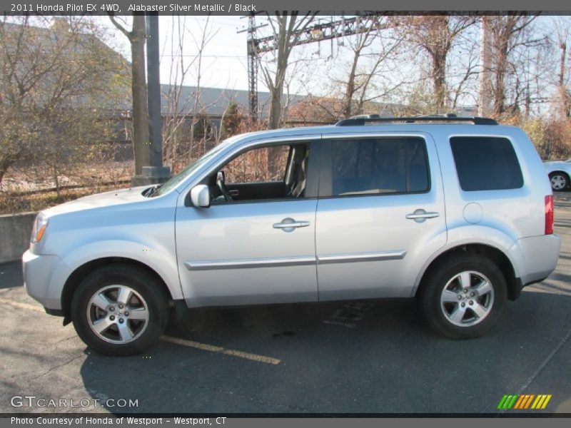 Alabaster Silver Metallic / Black 2011 Honda Pilot EX 4WD