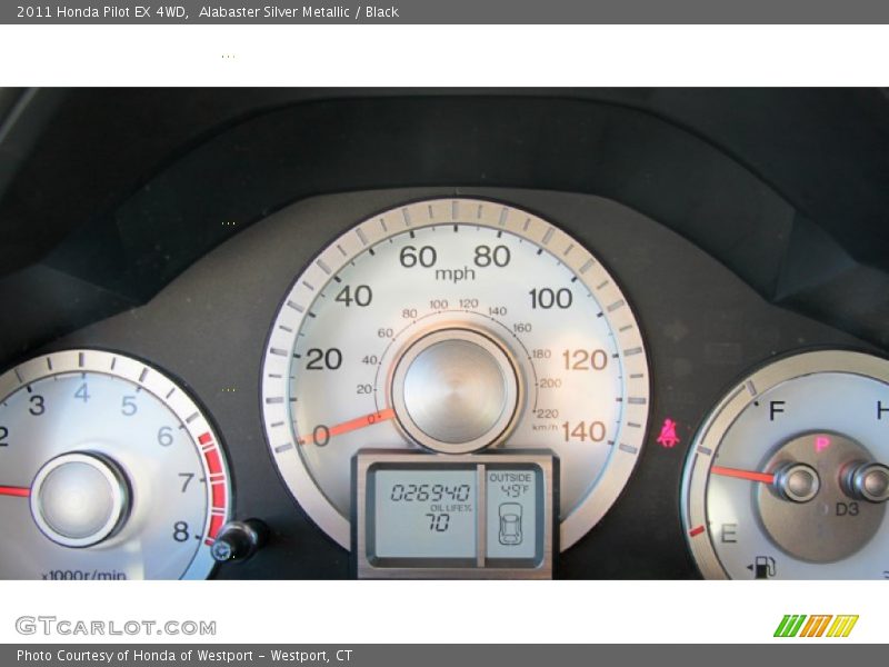 Alabaster Silver Metallic / Black 2011 Honda Pilot EX 4WD