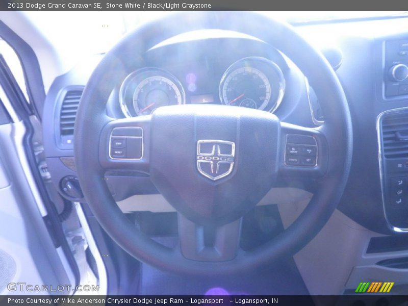 Stone White / Black/Light Graystone 2013 Dodge Grand Caravan SE