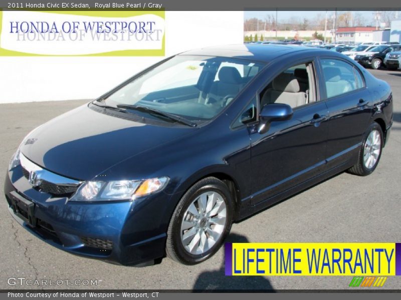 Royal Blue Pearl / Gray 2011 Honda Civic EX Sedan
