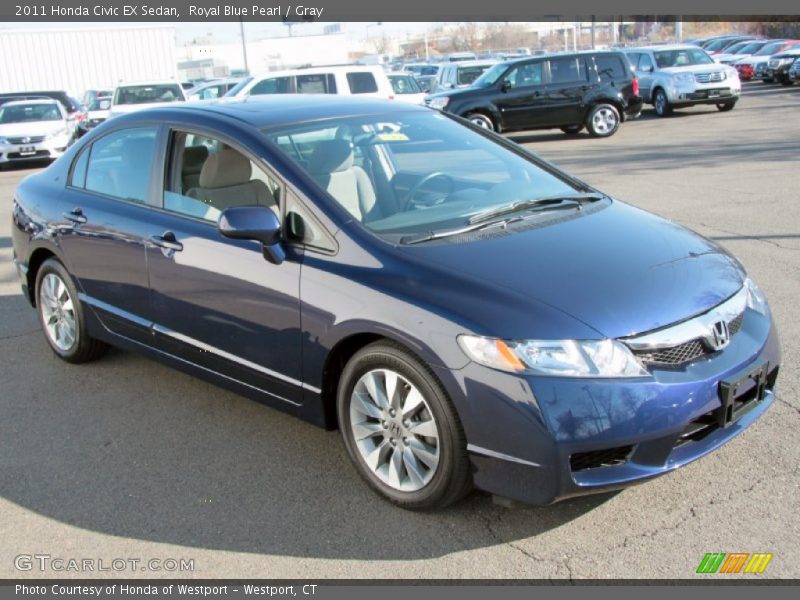 Royal Blue Pearl / Gray 2011 Honda Civic EX Sedan