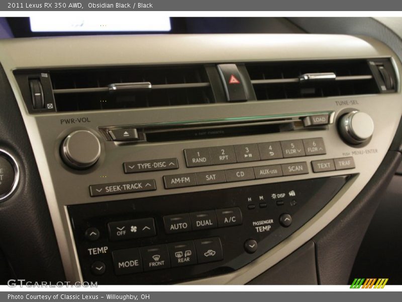 Obsidian Black / Black 2011 Lexus RX 350 AWD