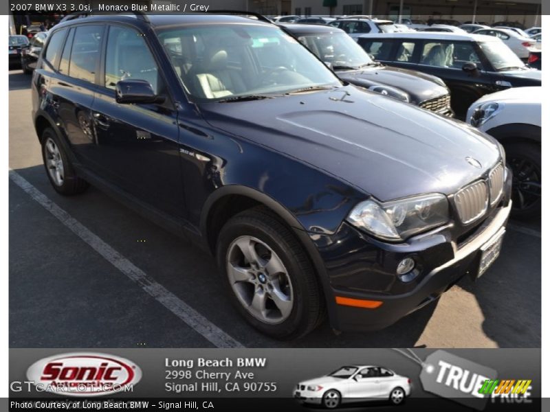 Monaco Blue Metallic / Grey 2007 BMW X3 3.0si