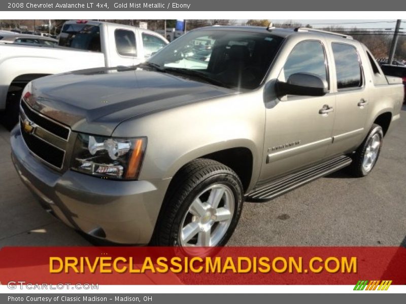 Gold Mist Metallic / Ebony 2008 Chevrolet Avalanche LT 4x4