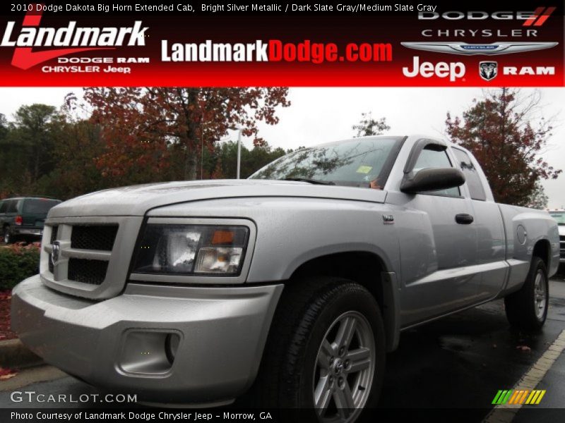 Bright Silver Metallic / Dark Slate Gray/Medium Slate Gray 2010 Dodge Dakota Big Horn Extended Cab