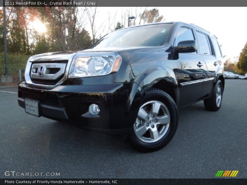 Crystal Black Pearl / Gray 2011 Honda Pilot EX-L