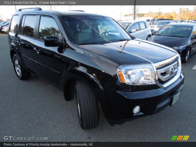 Crystal Black Pearl / Gray 2011 Honda Pilot EX-L