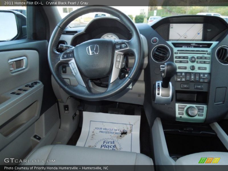 Crystal Black Pearl / Gray 2011 Honda Pilot EX-L