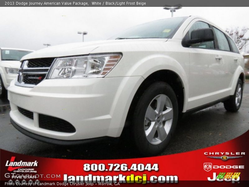 White / Black/Light Frost Beige 2013 Dodge Journey American Value Package