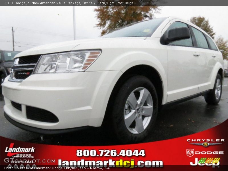White / Black/Light Frost Beige 2013 Dodge Journey American Value Package