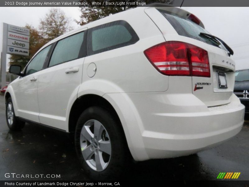 White / Black/Light Frost Beige 2013 Dodge Journey American Value Package