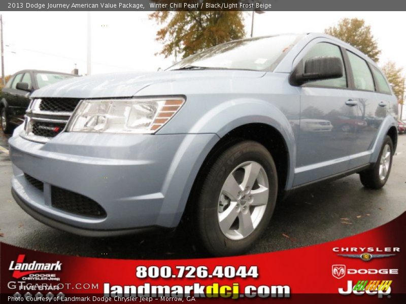 Winter Chill Pearl / Black/Light Frost Beige 2013 Dodge Journey American Value Package