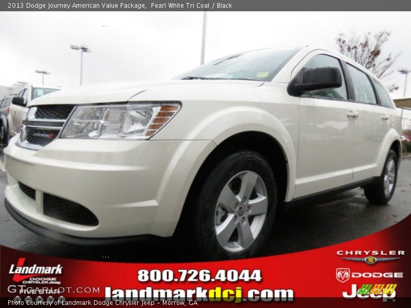 Pearl White Tri Coat / Black 2013 Dodge Journey American Value Package