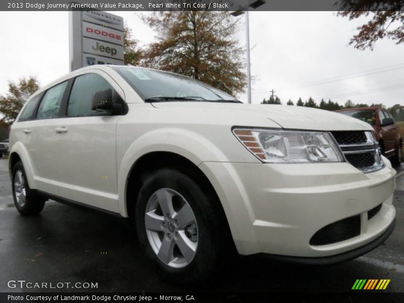 Pearl White Tri Coat / Black 2013 Dodge Journey American Value Package