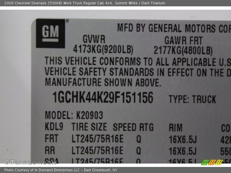 Summit White / Dark Titanium 2009 Chevrolet Silverado 2500HD Work Truck Regular Cab 4x4