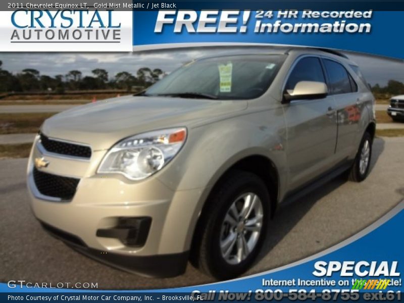 Gold Mist Metallic / Jet Black 2011 Chevrolet Equinox LT