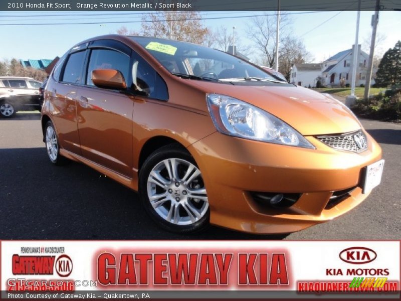 Orange Revolution Metallic / Sport Black 2010 Honda Fit Sport