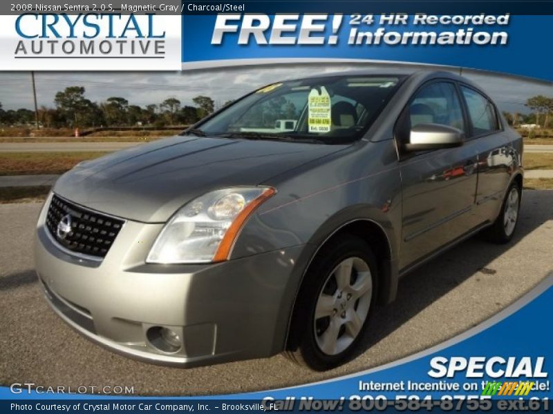Magnetic Gray / Charcoal/Steel 2008 Nissan Sentra 2.0 S