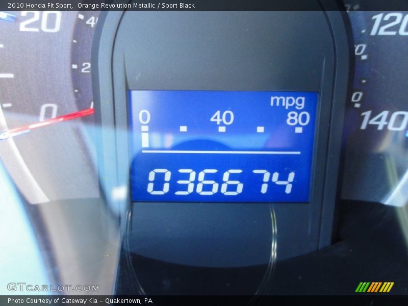 Orange Revolution Metallic / Sport Black 2010 Honda Fit Sport