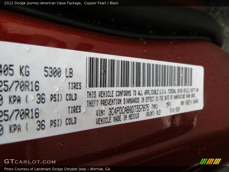 Copper Pearl / Black 2013 Dodge Journey American Value Package