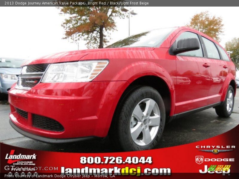 Bright Red / Black/Light Frost Beige 2013 Dodge Journey American Value Package