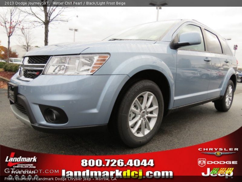 Winter Chill Pearl / Black/Light Frost Beige 2013 Dodge Journey SXT